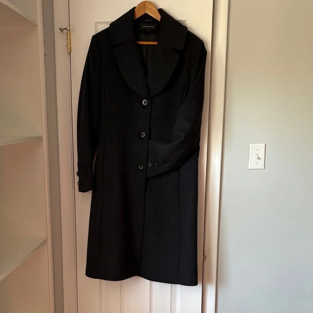 Jones New York Classic Black Trench Coat - Picture 1 of 1